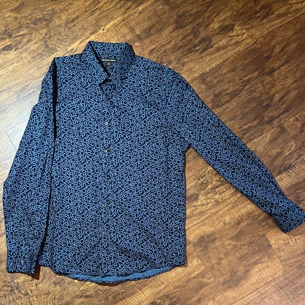 Michael kors patterned dress shirt